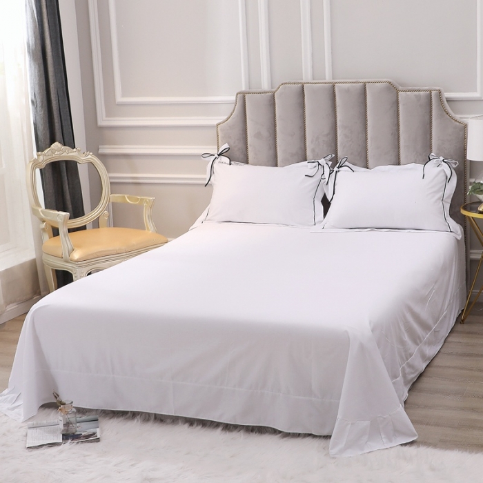 91家纺网 家纺一手货源 找家纺 （总）2024新款 全棉13372蝴蝶结绣花四件套 纯棉刺绣