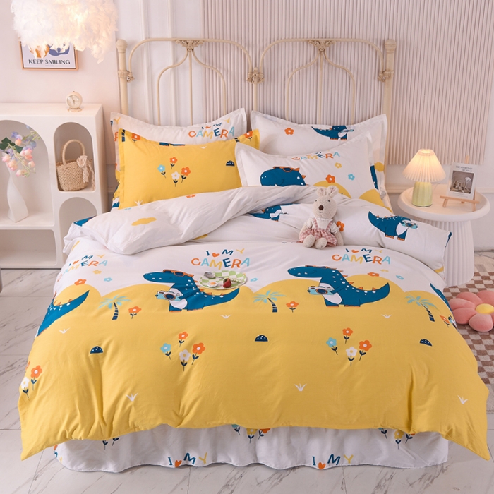 91家纺网 家纺一手货源 找家纺 八十八家纺 2025新款全棉12868床笠款四件套丛林探险