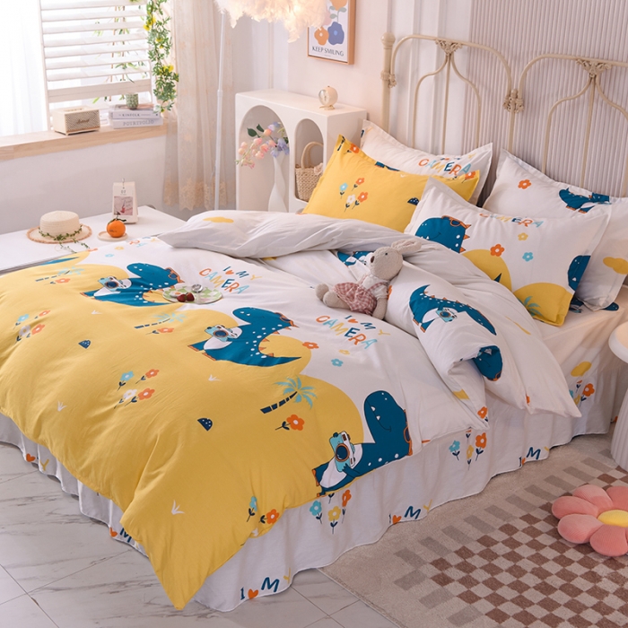 91家纺网 家纺一手货源 找家纺 八十八家纺 2025新款全棉12868床笠款四件套丛林探险