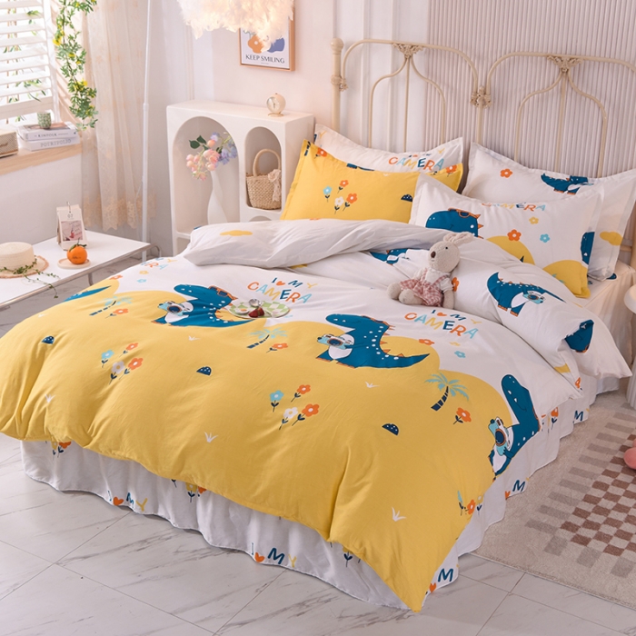 91家纺网 家纺一手货源 找家纺 八十八家纺 2025新款全棉12868床笠款四件套丛林探险