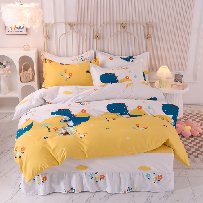 91家纺网 家纺一手货源 找家纺 八十八家纺 2025新款全棉12868床笠款四件套丛林探险