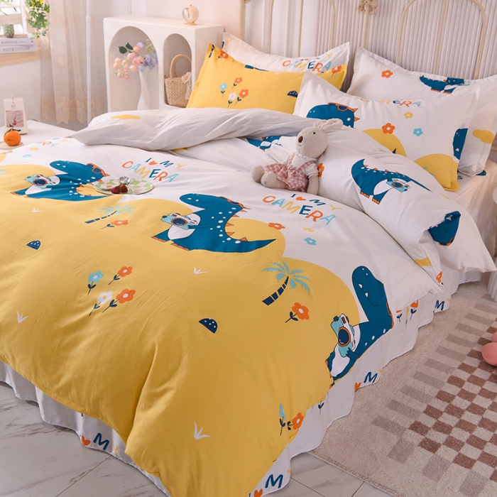 91家纺网 家纺一手货源 找家纺 八十八家纺 2025新款全棉12868床笠款四件套丛林探险