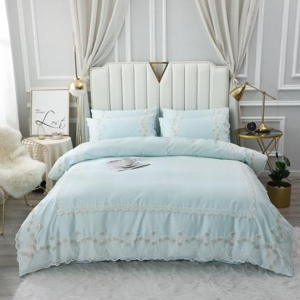 91家纺网 家纺一手货源 找家纺 （总）2024蕾丝款全棉60长绒棉四件套 纯棉60S贡缎韩版