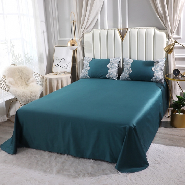 91家纺网 家纺一手货源 找家纺 （总）2024蕾丝款全棉60长绒棉四件套 纯棉60S贡缎韩版