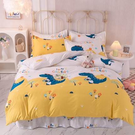 91家纺网 家纺一手货源 找家纺 八十八家纺 2025新款全棉12868床单款四件套丛林探险