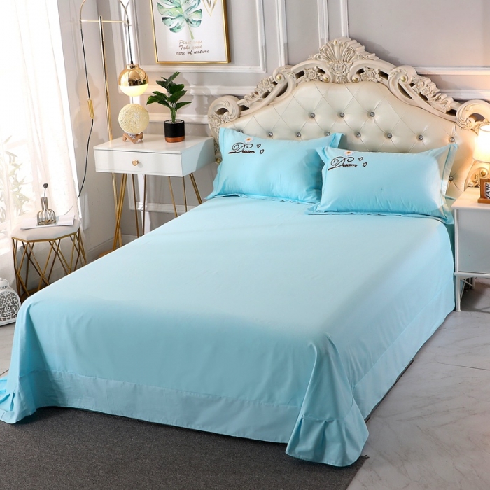 91家纺网 家纺一手货源 找家纺 2022晶缦雏菊全棉13372毛巾绣四件套 美梦雏菊-天蓝