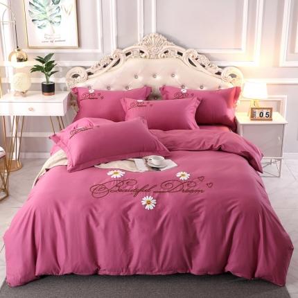 2022晶缦雏菊全棉13372毛巾绣四件套 美梦雏菊-豆沙