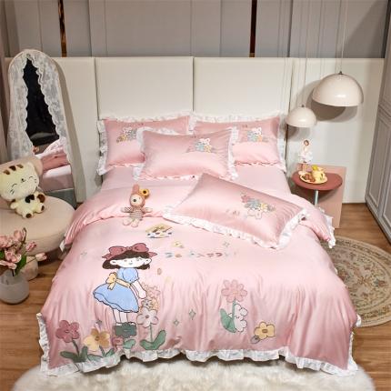 91家纺网 家纺一手货源 找家纺 （总）星尚 2022新款长绒棉四件套-小可爱