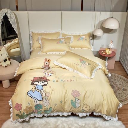 91家纺网 家纺一手货源 找家纺 （总）星尚 2022新款长绒棉四件套-小可爱