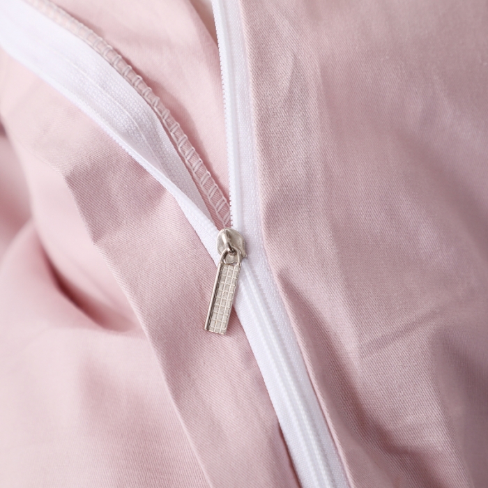 91家纺网 家纺一手货源 找家纺 2022晶缦全棉13372纯色毛巾绣绣花四件套 爱之蔓裸粉