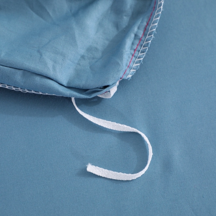 91家纺网 家纺一手货源 找家纺 2022晶缦全棉13372纯色毛巾绣绣花四件套 夏花绽放湖蓝