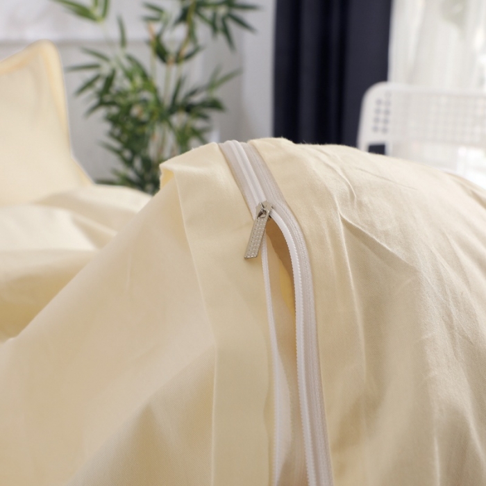 91家纺网 家纺一手货源 找家纺 2022晶缦全棉13372纯色毛巾绣绣花四件套 夏花绽放米黄