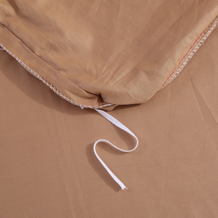 91家纺网 家纺一手货源 找家纺 2022晶缦全棉13372纯色毛巾绣绣花四件套 夏花绽放浅咖