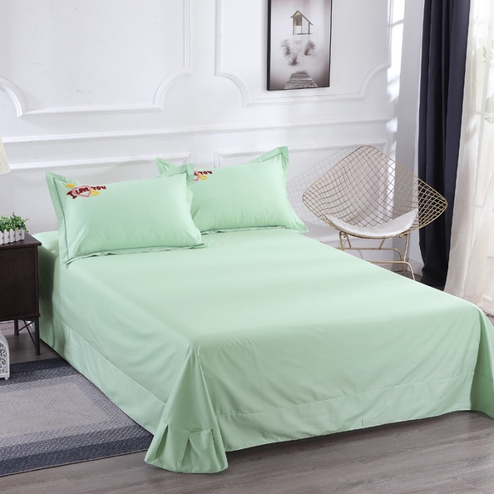 91家纺网 家纺一手货源 找家纺 2022晶缦全棉13372纯色毛巾绣绣花四件套 幸福烈鸟绿色