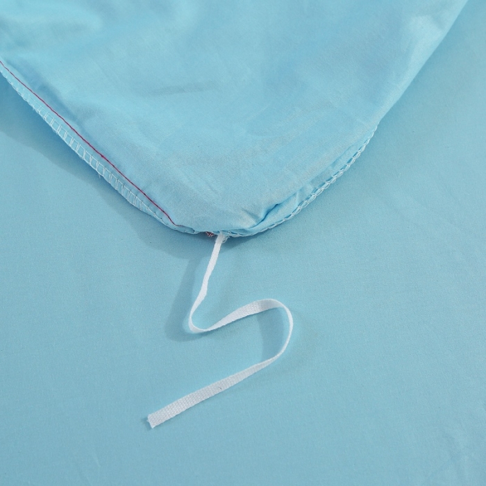 91家纺网 家纺一手货源 找家纺 2022晶缦全棉13372纯色毛巾绣绣花四件套 幸福烈鸟天蓝