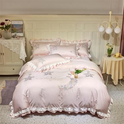 91家纺网 家纺一手货源 找家纺 （总）星尚 2022新款长绒棉四件套-月亮仙子