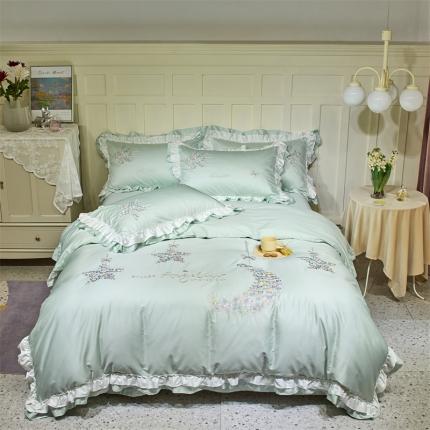 91家纺网 家纺一手货源 找家纺 （总）星尚 2022新款长绒棉四件套-月亮仙子