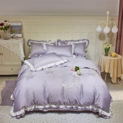 91家纺网 家纺一手货源 找家纺 （总）星尚 2022新款长绒棉四件套-月亮仙子