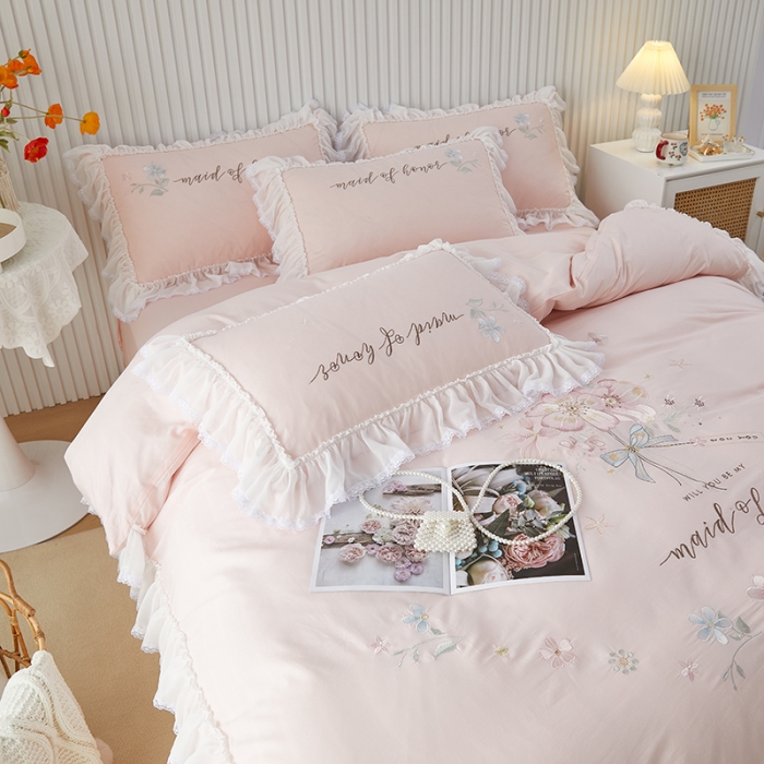 91家纺网 家纺一手货源 找家纺 （总）亲亲公主新款全棉韩版公主风四件套-美丽邂逅