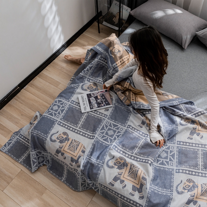 91家纺网 家纺一手货源 找家纺 （总）朴尔 2022年跑量款双层全棉纱布毛巾被