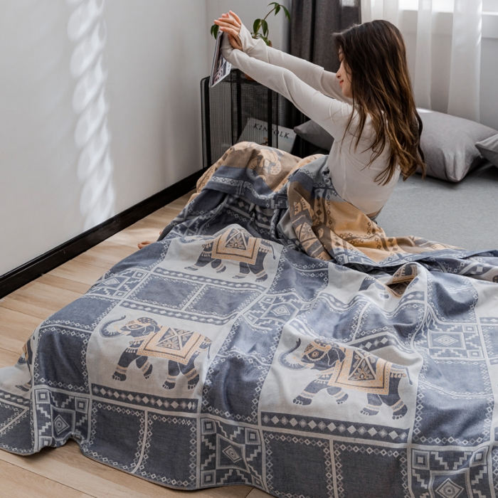 91家纺网 家纺一手货源 找家纺 （总）朴尔 2022年跑量款双层全棉纱布毛巾被