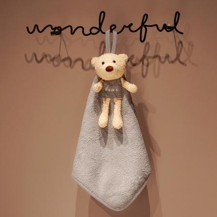 91家纺网 家纺一手货源 找家纺 仟亿莱 2022新款小熊擦手巾 灰色小熊