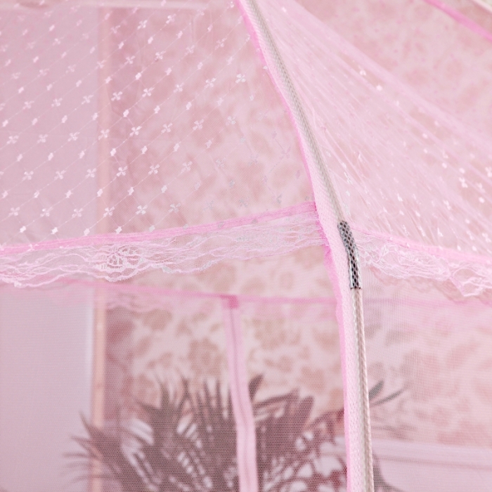 91家纺网 家纺一手货源 找家纺 迷仙巢2022三开门蒙古包蚊帐A13系列爱到永久A13粉色