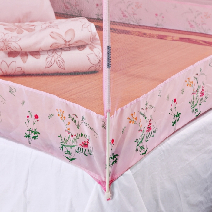 91家纺网 家纺一手货源 找家纺 迷仙巢2022三开门蒙古包蚊帐A13系列爱到永久A13粉色