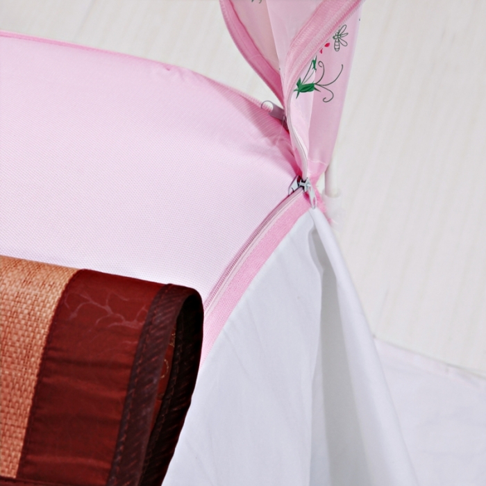 91家纺网 家纺一手货源 找家纺 迷仙巢2022三开门蒙古包蚊帐A13系列爱到永久A13粉色