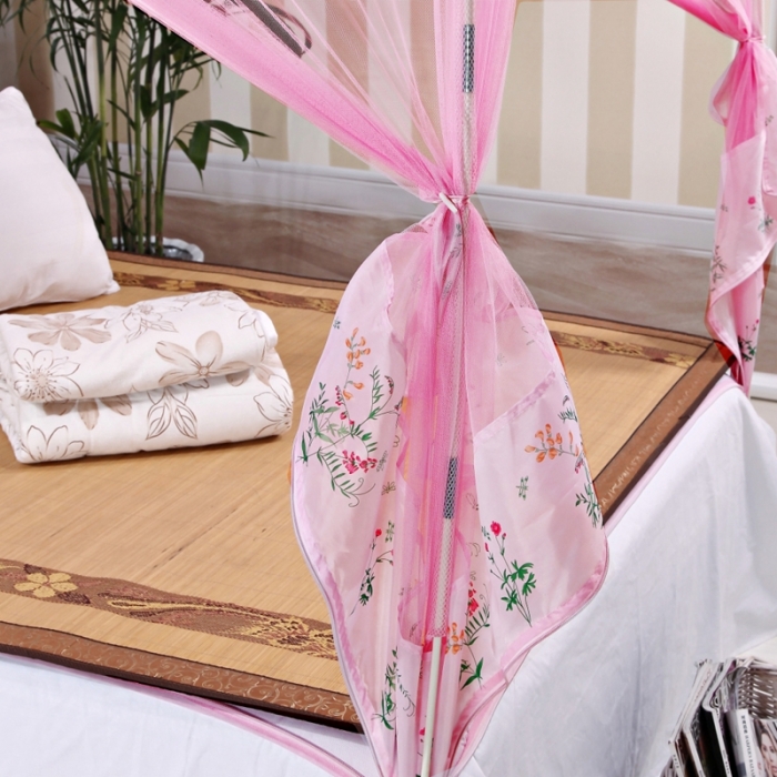 91家纺网 家纺一手货源 找家纺 迷仙巢2022三开门蒙古包蚊帐A13系列爱到永久A13粉色