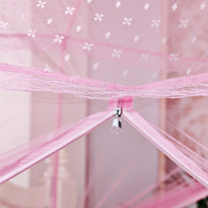 91家纺网 家纺一手货源 找家纺 迷仙巢2022三开门蒙古包蚊帐A13系列爱到永久A13粉色