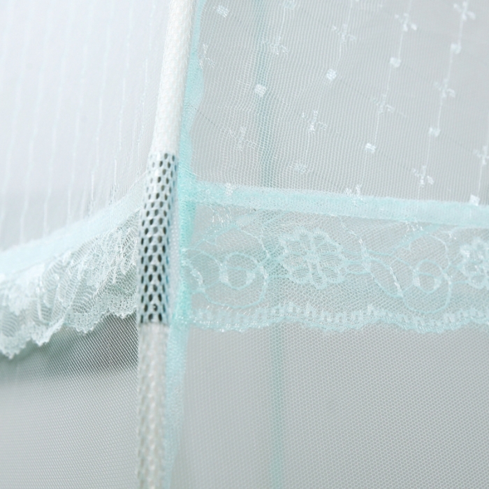 91家纺网 家纺一手货源 找家纺 迷仙巢2022三开门蒙古包蚊帐A13系列爱到永久A13水绿