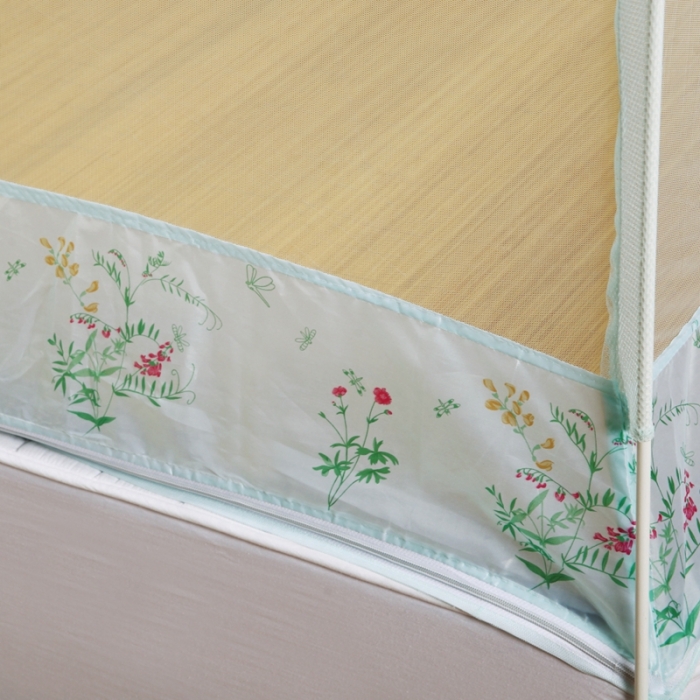 91家纺网 家纺一手货源 找家纺 迷仙巢2022三开门蒙古包蚊帐A13系列爱到永久A13水绿