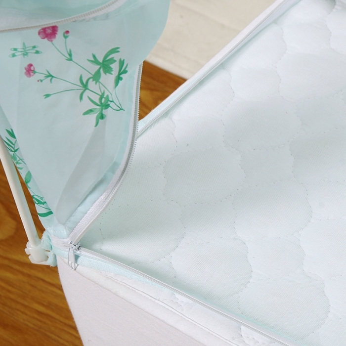 91家纺网 家纺一手货源 找家纺 迷仙巢2022三开门蒙古包蚊帐A13系列爱到永久A13水绿