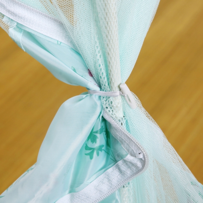 91家纺网 家纺一手货源 找家纺 迷仙巢2022三开门蒙古包蚊帐A13系列爱到永久A13水绿