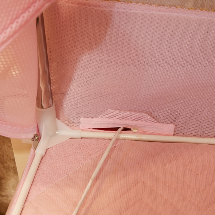 91家纺网 家纺一手货源 找家纺 迷仙巢2022新款三开门坐床蚊帐B09逝水流年粉红