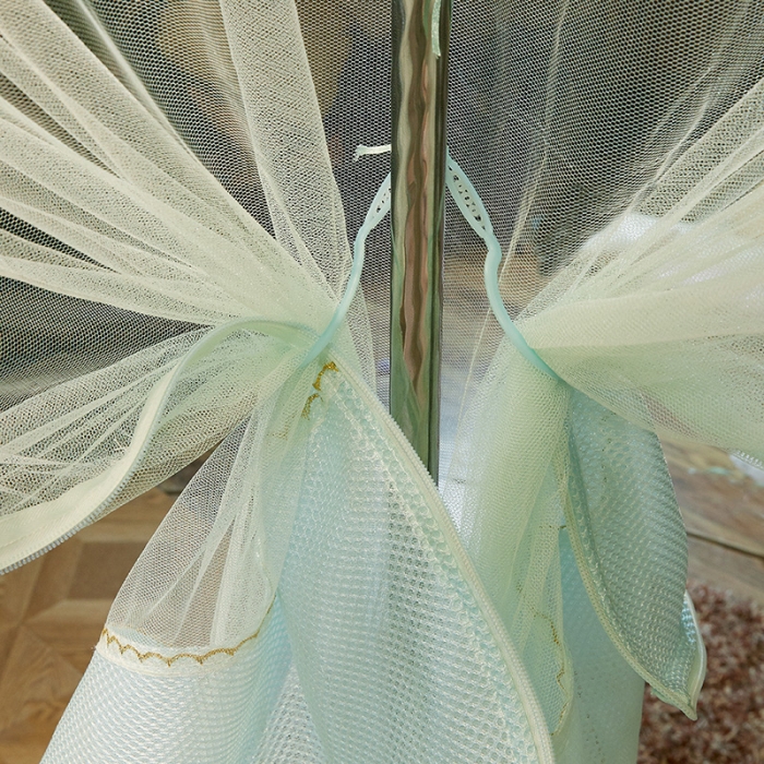 91家纺网 家纺一手货源 找家纺 迷仙巢2022新款三开门坐床蚊帐B09逝水流年兰色