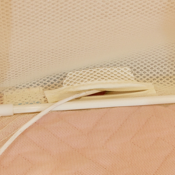 91家纺网 家纺一手货源 找家纺 迷仙巢2022新款三开门坐床蚊帐B09逝水流年米黄