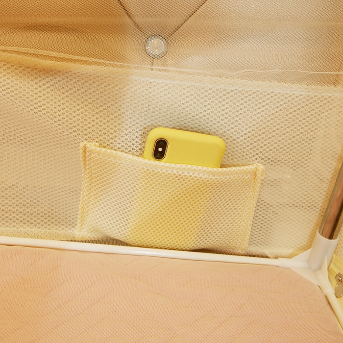 91家纺网 家纺一手货源 找家纺 迷仙巢2022新款三开门坐床蚊帐B09逝水流年米黄