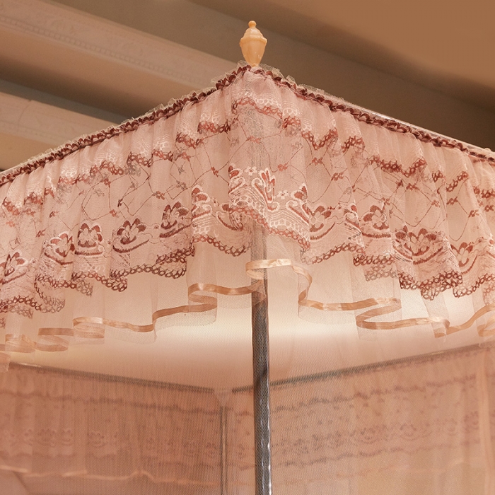 91家纺网 家纺一手货源 找家纺 迷仙巢2022新款三开门坐床蚊帐B09逝水流年玉色