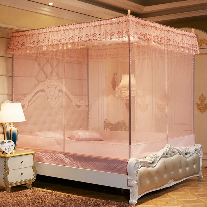 91家纺网 家纺一手货源 找家纺 迷仙巢2022新款三开门坐床蚊帐B09逝水流年玉色