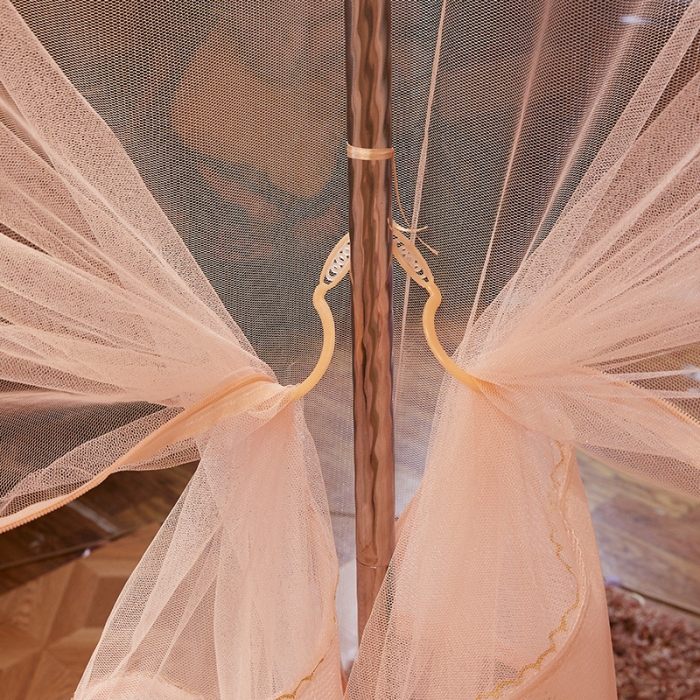 91家纺网 家纺一手货源 找家纺 迷仙巢2022新款三开门坐床蚊帐B09逝水流年玉色