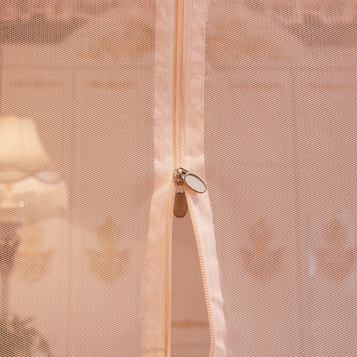 91家纺网 家纺一手货源 找家纺 迷仙巢2022新款三开门坐床蚊帐B09逝水流年玉色