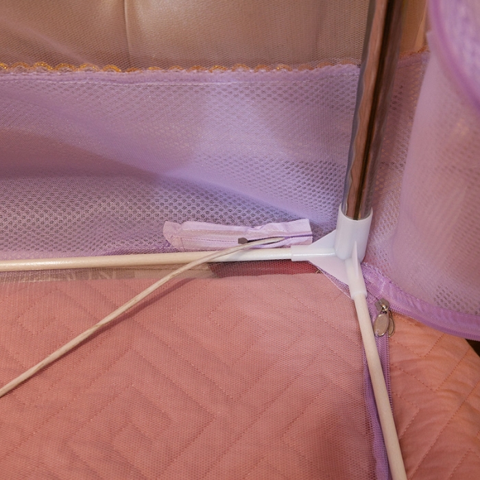 91家纺网 家纺一手货源 找家纺 迷仙巢2022新款三开门坐床蚊帐B09逝水流年紫色