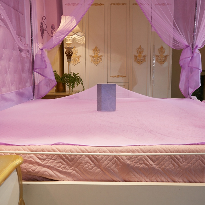 91家纺网 家纺一手货源 找家纺 迷仙巢2022新款三开门坐床蚊帐B09逝水流年紫色