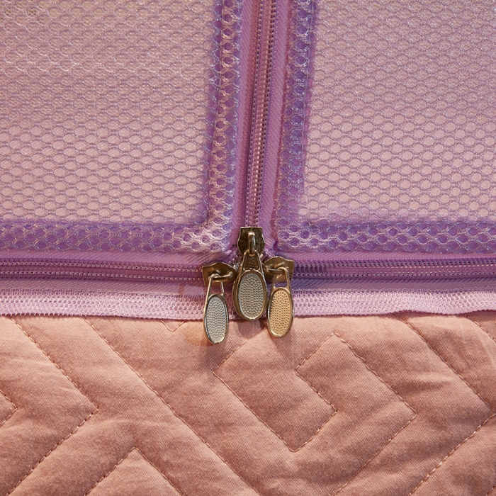 91家纺网 家纺一手货源 找家纺 迷仙巢2022新款三开门坐床蚊帐B09逝水流年紫色