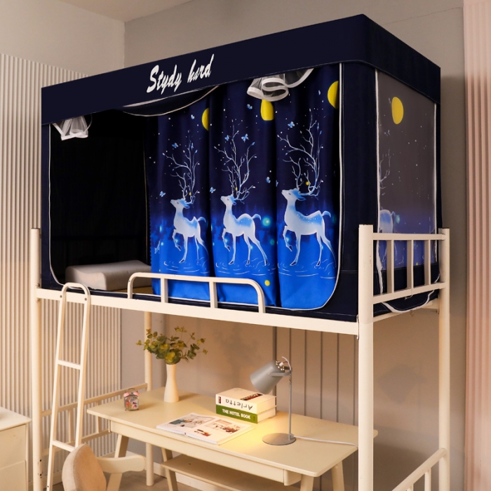 91家纺网 家纺一手货源 找家纺 迷仙巢家纺 2022新款学生宿舍蚊帐月光鹿