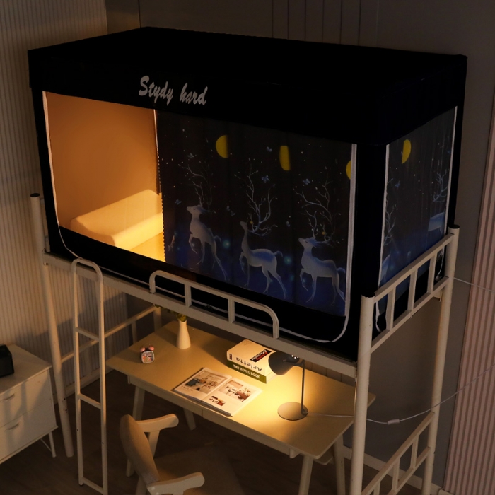 91家纺网 家纺一手货源 找家纺 迷仙巢家纺 2022新款学生宿舍蚊帐月光鹿