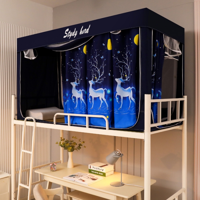 91家纺网 家纺一手货源 找家纺 迷仙巢家纺 2022新款学生宿舍蚊帐月光鹿