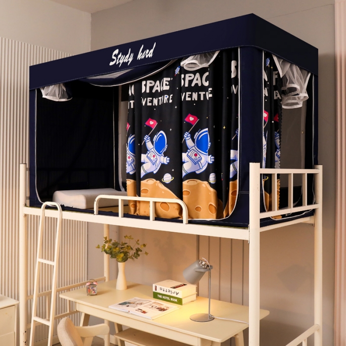 91家纺网 家纺一手货源 找家纺 迷仙巢家纺 2022新款学生宿舍蚊帐太空人